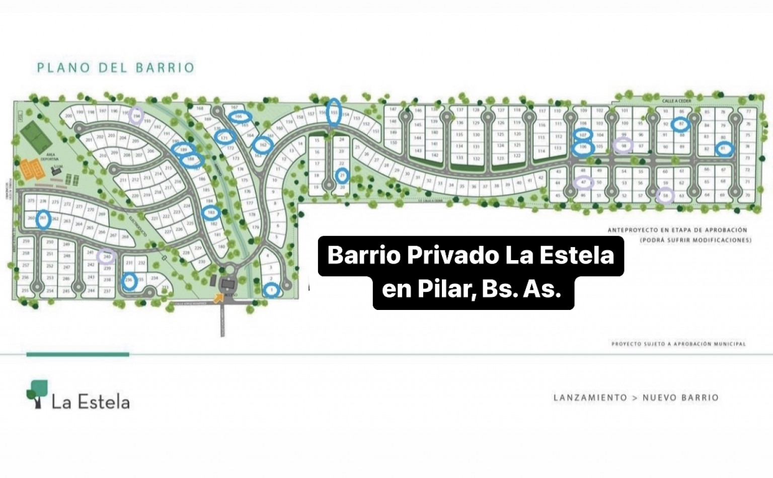 Barrio La Estela, Anticipo+Cuotas.