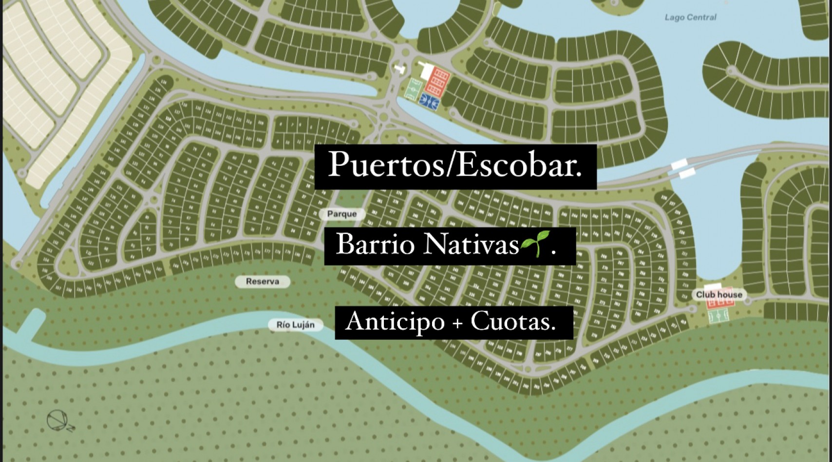 Lotes en Barrio Nativas Puertos/Escobar. 