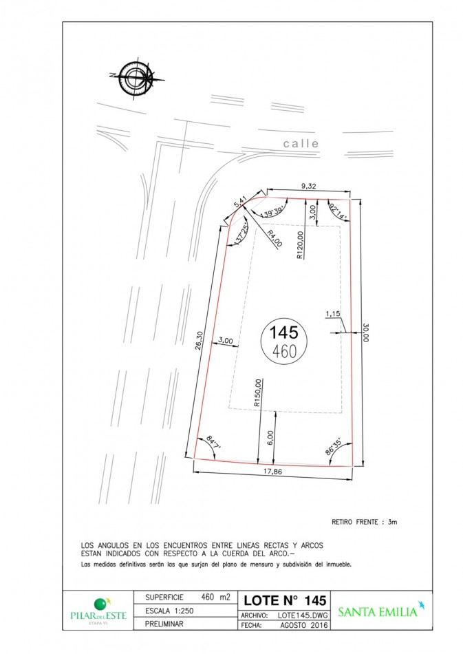Lote en Barrio Santa Emilia, Pilar del Este.