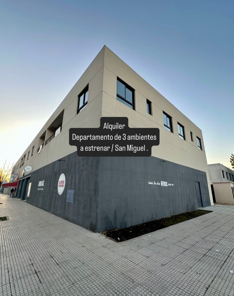 Dpto. 3 amb. en San Miguel a estrenar. 