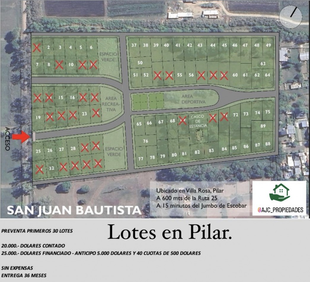 Barrio San Juan Bautista, Lotes.