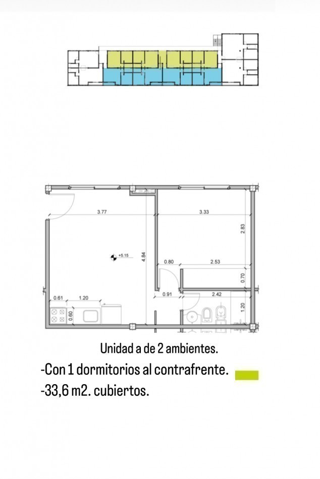 Dpto. 2 amb. a estrenar. 