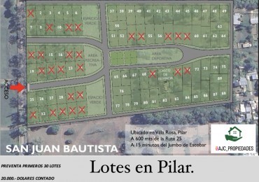 Barrio San Juan Bautista, Lotes.